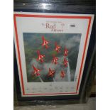 A framed and glazed signed red arrows poster. COLLECT ONLY.