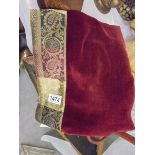 A Velvet table cloth with patterned edge (suitable for small occasional table).