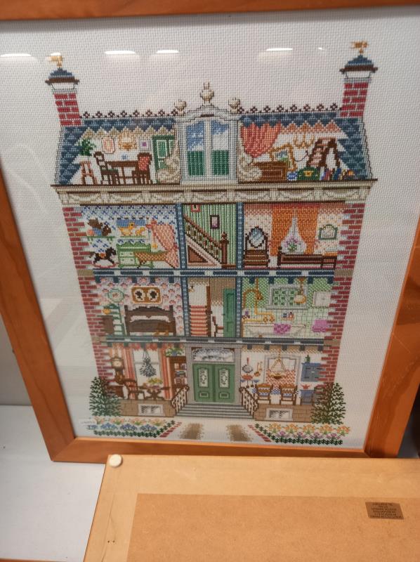 A good selection of framed & glazed needlepoint pictures - Image 10 of 13