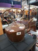 An old large copper kettle