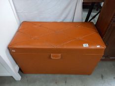 A 1970's leather covered blanket box