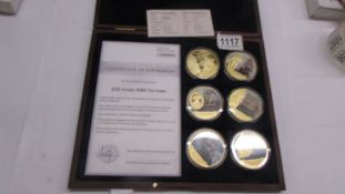 A cased set of '250 years of HMS Victory' coins with certificate.