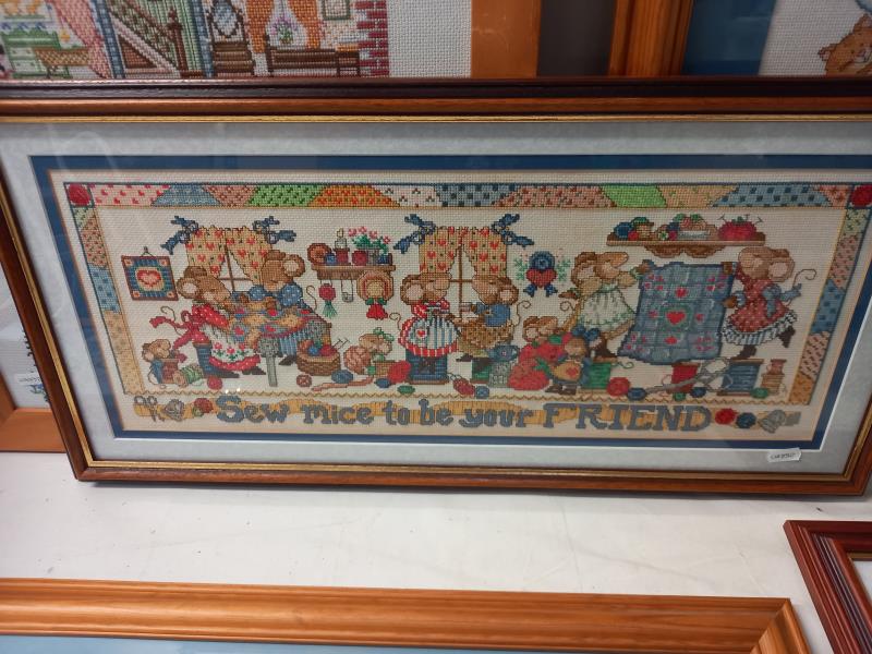 A good selection of framed & glazed needlepoint pictures - Image 11 of 13