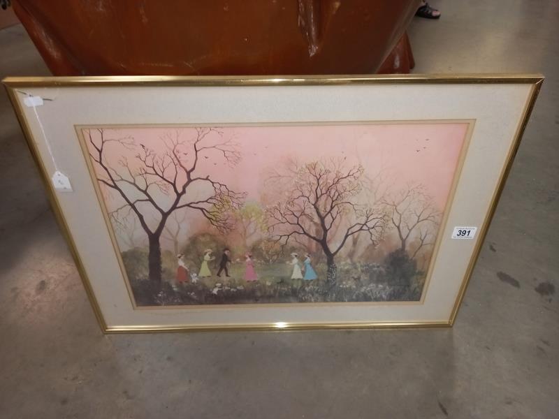 A framed & glazed print 'An April evening' by Helen Bradley COLLECT ONLY