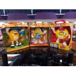 2 M&M sweet dispensers & 1 clock