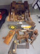 A good lot of old woodworking tools, planes etc.,