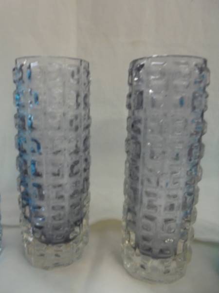 Six Whitefriars style glass vases. - Image 3 of 5