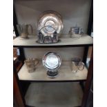 A quantity of silver plate including condiment set