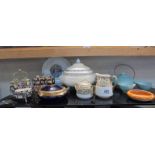 A mixed lot of ceramics including Wade salt & Pepper, Shelley ashtray etc.,