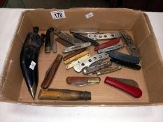 A quantity of vintage pocket knives including Whitby Knife