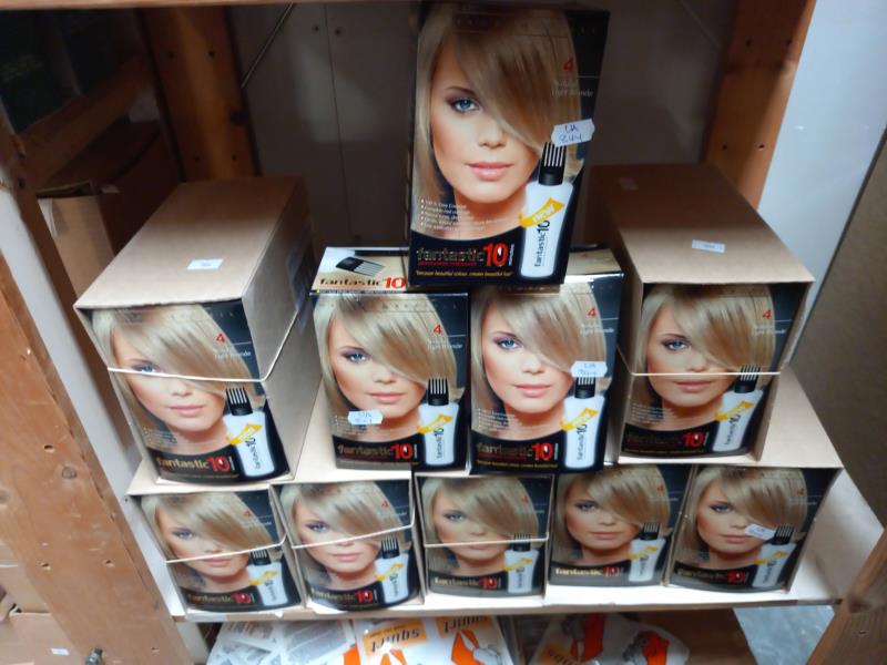 15 boxes of fashion strings, large quantity of light blonde hair dyes and dog shampoo etc - Image 4 of 5