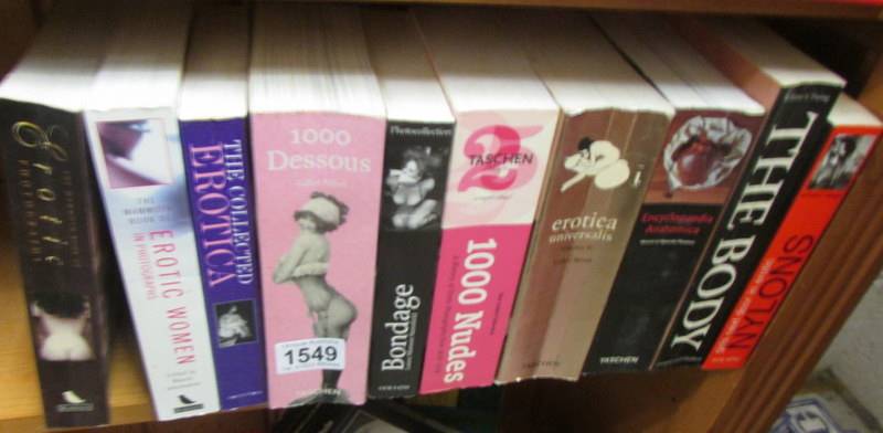 10 erotic coffee table books including Nylons, Bondage, Erotic Women in photographs etc.,