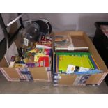 2 boxes of office stationery including notebooks and post its
