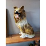 A large planter Collie Lassie dog ornament (Height 43cm)