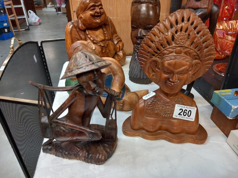 A quantity of interesting wooden figures including some African & Buddha etc. - Image 2 of 6