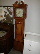 A Victorian oak 30 hour Grandfather clock. COLLECT ONLY.