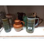 2 Irish Wade tankards, stoneware, Jasperware jug, Staffordshire dog etc. Some A/F
