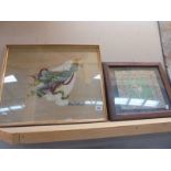 Two framed needleworks, COLLECT ONLY.
