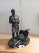 The Heredities Laird bronzed resin figure with dog