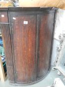 A Victorian bow front corner cupboard. COLLECT ONLY.