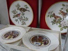Two Spode collector's plates and two Coalport collector's plates.
