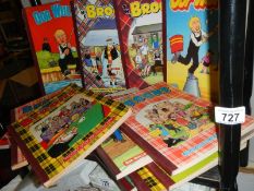 A quantity of Broon's & Oor Willie cartoon books etc.,