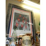 A framed and glazed print of the Red Arrows signed by the pilots. COLLECT ONLY.