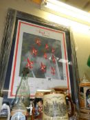 A framed and glazed print of the Red Arrows signed by the pilots. COLLECT ONLY.