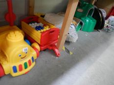 A mixed lot of plastic toys including train.