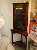 A Victorian mahogany astragal glazed corner cabinet on stand, COLLECT ONLY.