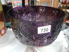 A purple glass bowl.