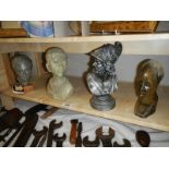 A mixed lot of old busts.