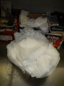 A large box of net curtains etc.,