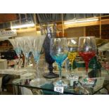 A mixed lot of mid 20th century coloured glass. Collect only.