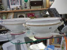 Two early tureens, missing lids but in good condition.