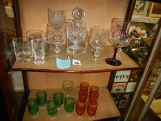 Two shelves of glass ware including cut glass. COLLECT ONLY.