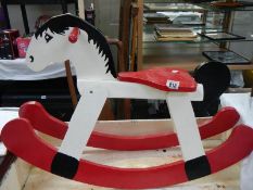 A 20th century wooden rocking horse, COLLECT ONLY.
