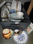 A tray of assorted ceramics.