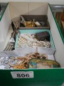 A good tray of costume jewellery.