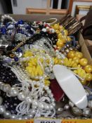 A tray of assorted costume jewellery, necklaces etc.,