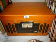 An old 20th century wood cased record player.