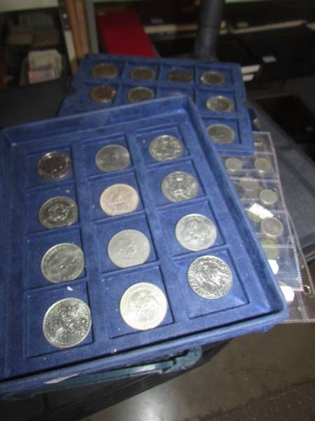 A mixed lot of modern crown coins, sixpences and two part filled albums. - Image 2 of 4