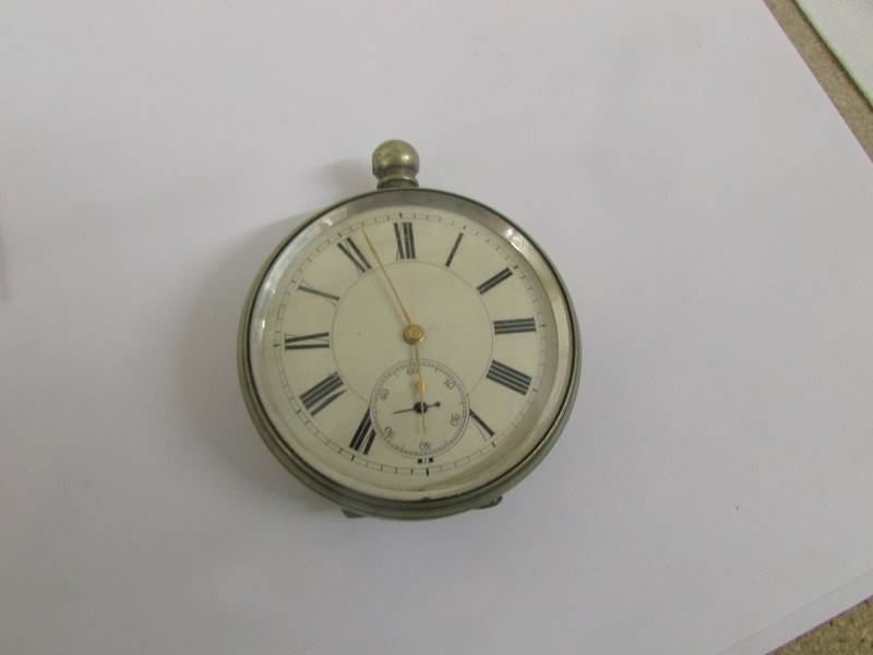 Two pocket watches and a silver ladies wrist watch, a/f for spares or repair. - Image 2 of 6