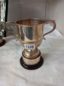 A London 1925 Pigeon racing silver trophy engraved 'Whit Fly' on base with silver band engraved