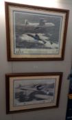 2 framed and glazed jet aircraft prints. Limited edition signed Nimrod 'helping an old friend' and a