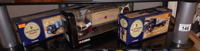 3 boxed Corgi Guiness lorries