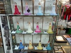 A complete set of 12 boxed Royal Doulton gemstones figures, January through to December.