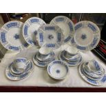 25 piece Coalport revelry blue and white dinner service.