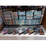 Aproximately 80 vintage cassette tapes including The Beatles, Rolling Stones, Dr Hook, ELO,