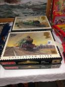 4 Waddington's famous trains 500 piece jigsaw, completeness unknown.